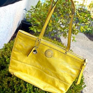 Yellow Coach Purse Tote Vintage Coach Purse Vintage Purse Authentic